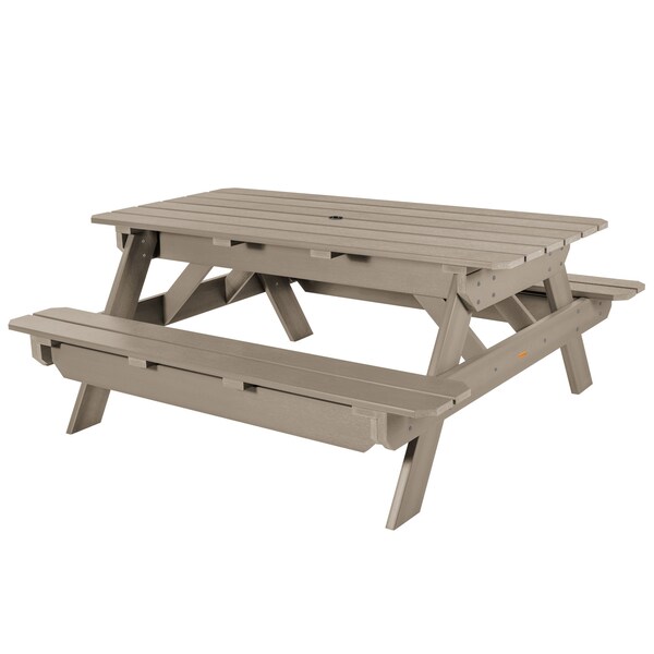Highwood Usa Rectangle Hometown Picnic Table, Woodland Brown, 6 ft L, 30 in H Overall AD-TBL-HI02-WBR - main